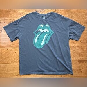 AE Rolling Stones Tongue Tee Blue Graphic T Shirt Size L/XL
